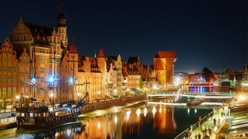 Udsigt til Gdańsk eller udsigt til byen taget fra lejligheden