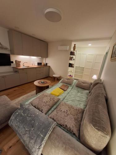 O bucătărie sau chicinetă la Ievos apartamentai