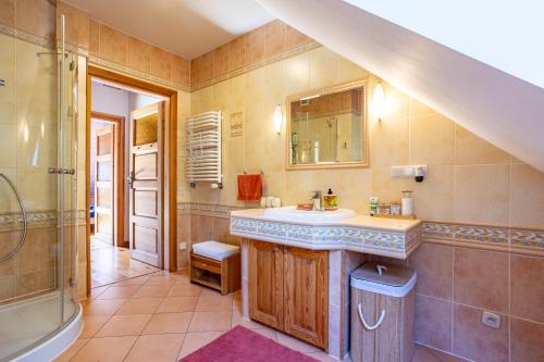 Koupelna v ubytování Family Lake House