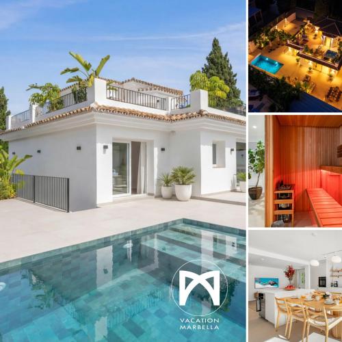 VACATION MARBELLA I Villa Ava, Private Heated Pool, Rooftop Hot Tub, Sauna, Luxury Interior, Golf and Sea Nearby