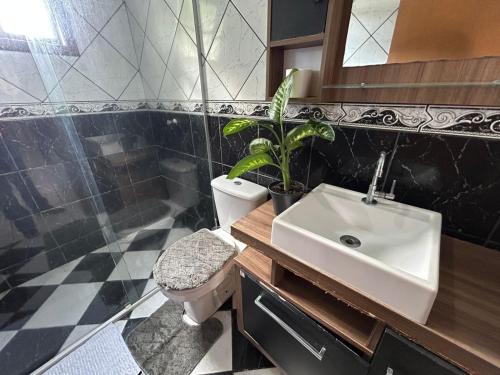 Koupelna v ubytování Habitacion Descanso Pantano Grande