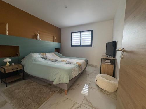 Ένα ή περισσότερα κρεβάτια σε δωμάτιο στο Modern Villa Toulouges