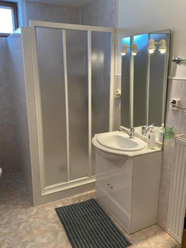 Ένα μπάνιο στο Cozy house with garden, gazebo and barbecue