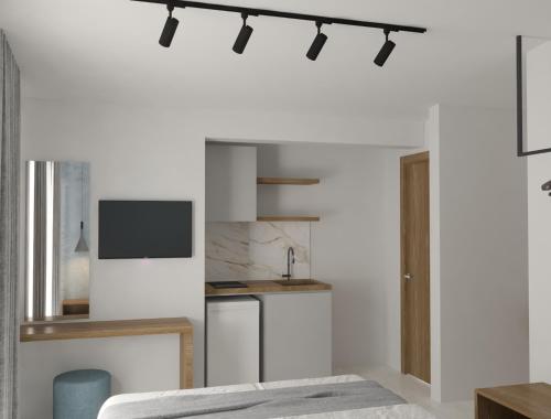 Η κουζίνα ή μικρή κουζίνα στο Studios Maria - Renovating Brand New for 2026