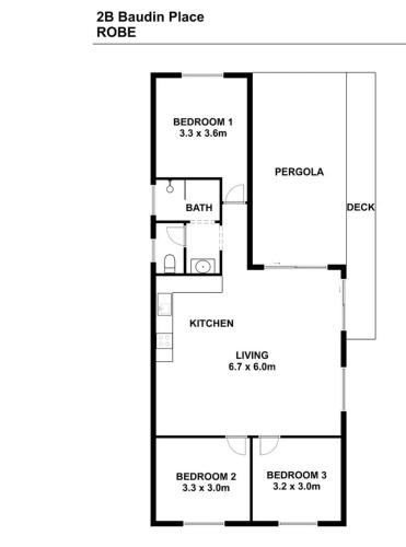 a floor plan of a house at Solmar Siesta - WiFi Pet Friendly Outside in Robe
