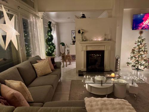 Χώρος καθιστικού στο Luxury apartment on the riverside In Rovaniemi