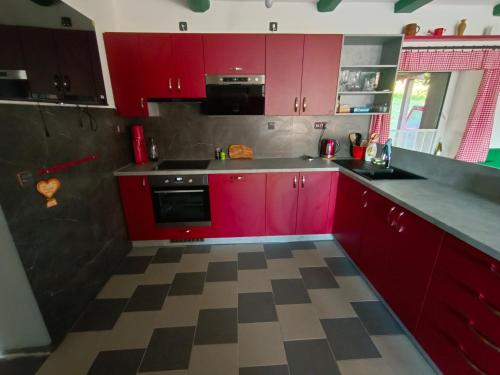 O bucătărie sau chicinetă la Parádní chalupa