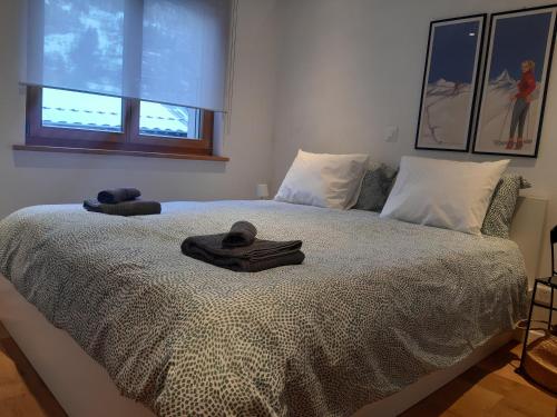 Un pat sau paturi într-o cameră la Petit Combin-Modern 2 Bed, Close to the lift