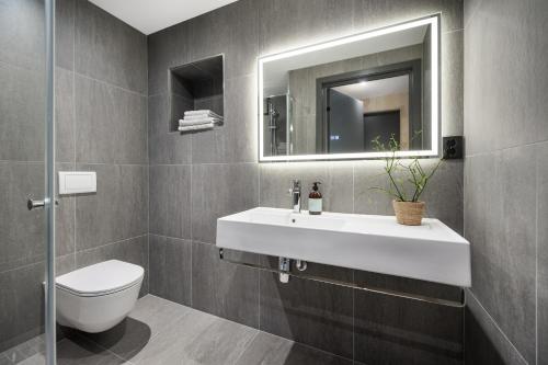 Koupelna v ubytování Exclusive vacation retreat by Hornelen