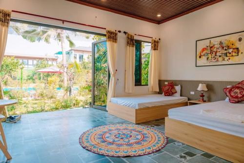 Ένα ή περισσότερα κρεβάτια σε δωμάτιο στο Edu Home