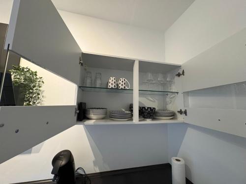 Η κουζίνα ή μικρή κουζίνα στο Ferienwohnungen "am Fürstenweg"