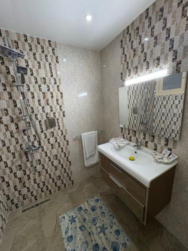 Koupelna v ubytování Hotel Amine