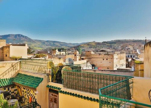 a view of a city from a building at Riad Fez Panorama in Fès