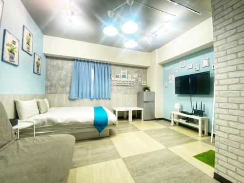 Un televizor și/sau centru de divertisment la 一中街藻宿