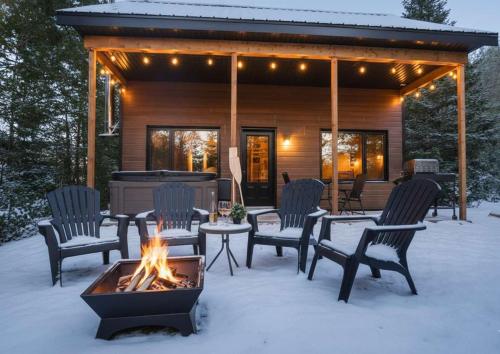 Το Le Huard - Waterfront Cabin with Spa τον χειμώνα