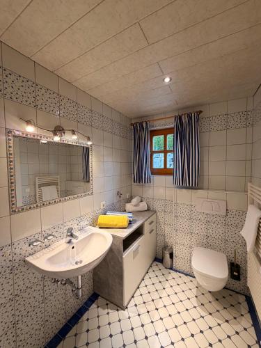 a bathroom with a sink and a toilet at Kitzbühel Garten Suite in Kitzbühel