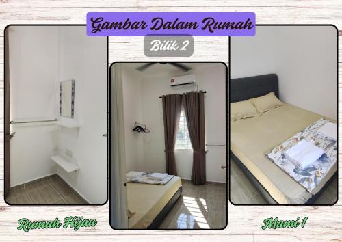 een foto van een slaapkamer met een bed en een spiegel bij Mami Homestay in Alor Setar