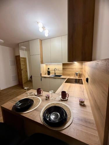 Η κουζίνα ή μικρή κουζίνα στο Lawendowy Ogród