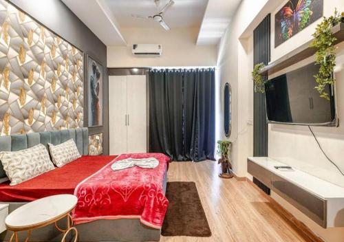 Ένα ή περισσότερα κρεβάτια σε δωμάτιο στο Riyolaxe