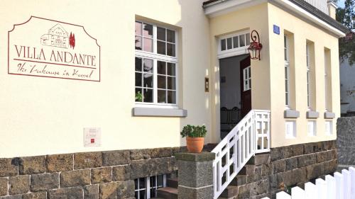 a building with a sign that reads villa ardimir at Villa Andante Apartmenthotel in Kassel