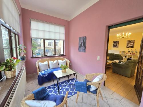 Χώρος καθιστικού στο Ferienwohnung im Musikerviertel