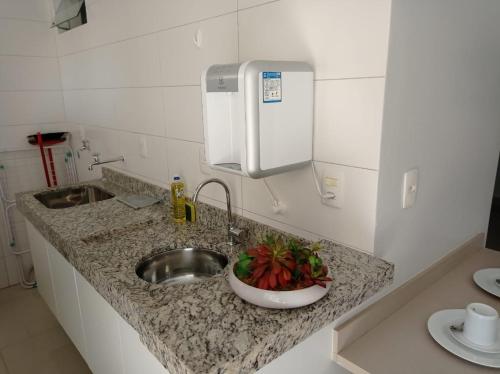 Kuchyň nebo kuchyňský kout v ubytování Flat inteiro Ônix Bueno