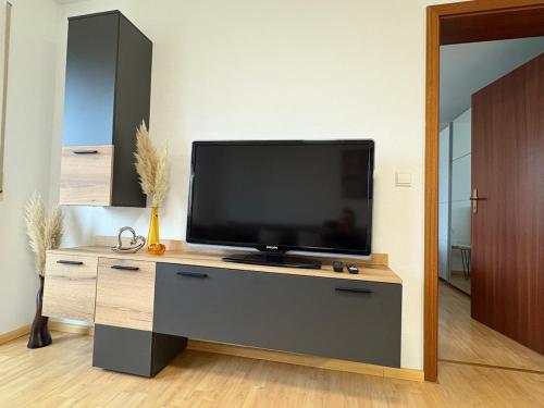 TV a/nebo společenská místnost v ubytování Moderne Wohnung mit toller Aussicht