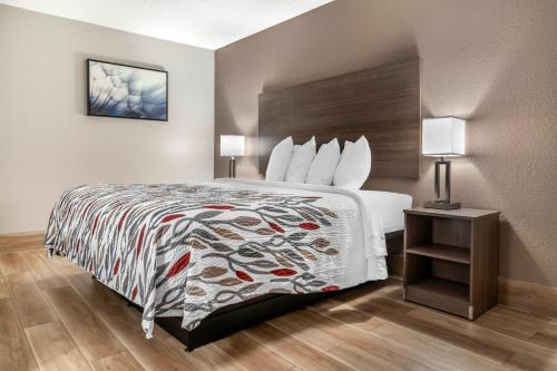 Ένα ή περισσότερα κρεβάτια σε δωμάτιο στο Red Roof Inn Queensbury