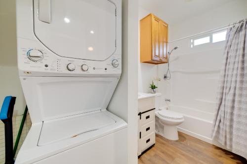 a bathroom with a sink and a toilet at Work and Play! Studio Retreat 2 Mi to Dtwn Riverside in Riverside