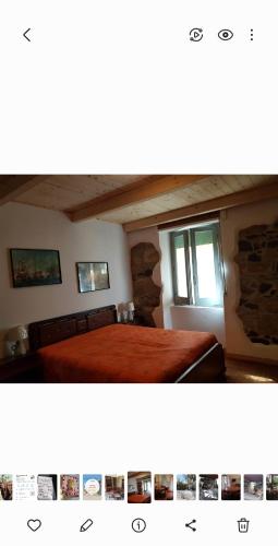 two pictures of a bedroom with a bed and a window at Casa Michele in Pau