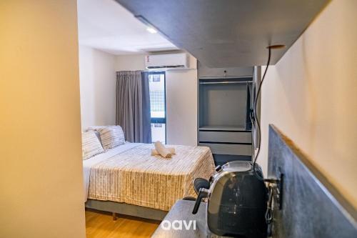 En eller flere senge i et værelse på Flats no Mares de Cabo Branco by QAVI