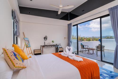 Ένα ή περισσότερα κρεβάτια σε δωμάτιο στο Laguna park 5bedroom private pool villa