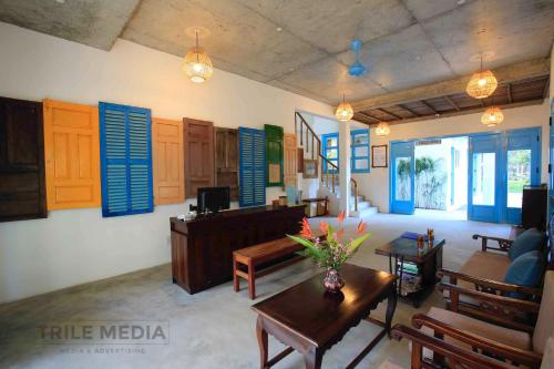 Χώρος καθιστικού στο Life Beach Villa