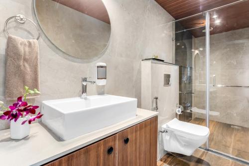 Koupelna v ubytování SinQ Symbol