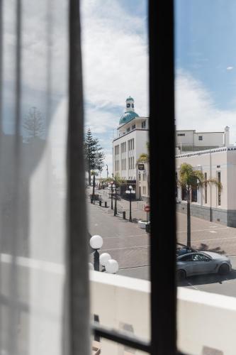 a view of a street from a window at Criterion Hotel Napier in Napier