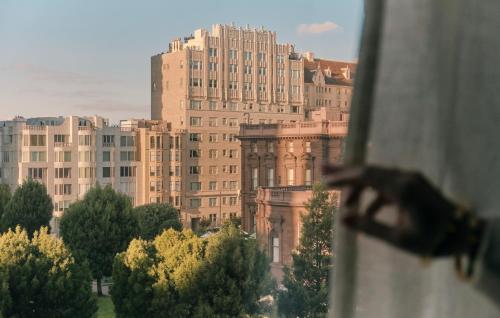 a view of a city skyline with tall buildings at The Huntington Hotel in San Francisco