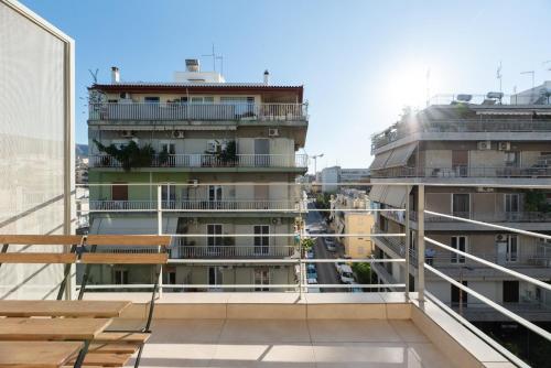 C5 3rd floor balcony view 1bdr flat 850m Metro Evangelismos 150m EKPA University Campus 100m Bus Stop to Acropolis