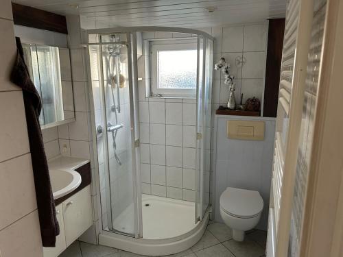 Ένα μπάνιο στο Apartment mit Sauna und Terrasse