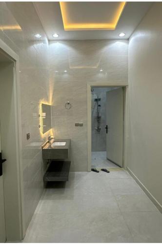 a bathroom with a sink and a shower at شقة غرفتين وصالة in Taif