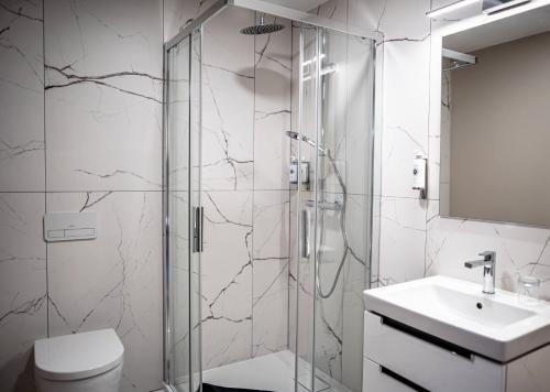 Koupelna v ubytování Osada Seidorf