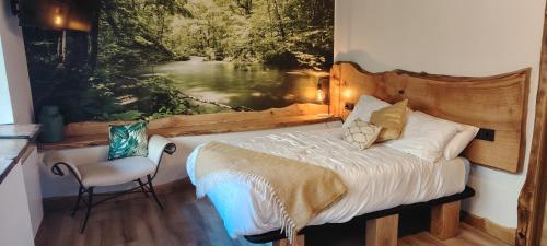 Ένα ή περισσότερα κρεβάτια σε δωμάτιο στο Haraneko Errota Burdindegi