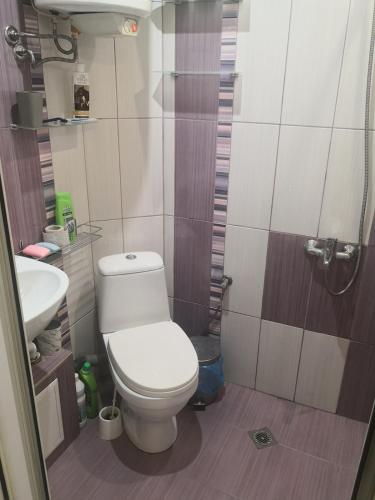 SlivenにあるPanorama flatのトイレと洗面台のあるバスルーム