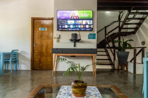 Et tv og/eller underholdning på Habitación céntrica con desayuno y baño privado