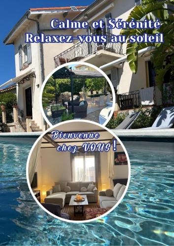 Bel Appartement Spacieux et lumineux climatisé de 120m2 dans villa avec piscine
