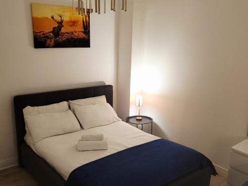 a bed in a bedroom with a picture on the wall at Cosy in Cork in Cork