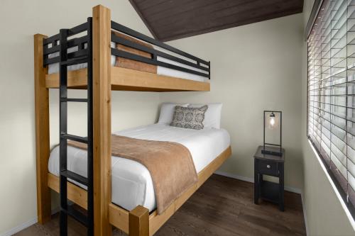 a bedroom with a bunk bed with a ladder at Sun Outdoors Paso Robles in Paso Robles
