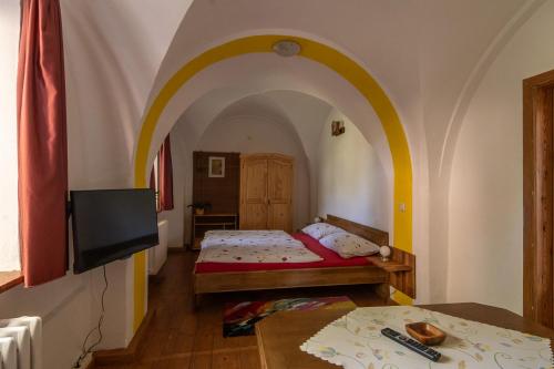 Postel nebo postele na pokoji v ubytování Ferienwohung Reichel