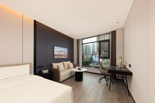 Χώρος καθιστικού στο Atour Hotel Zhongshan Park Wuhan International Plaza
