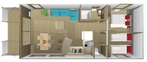 Camping 3 étoiles - Piscine - ccbafeb في Avrillé: مخطط ارضي لبيت صغير