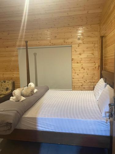 Rúm í herbergi á Cherry farm